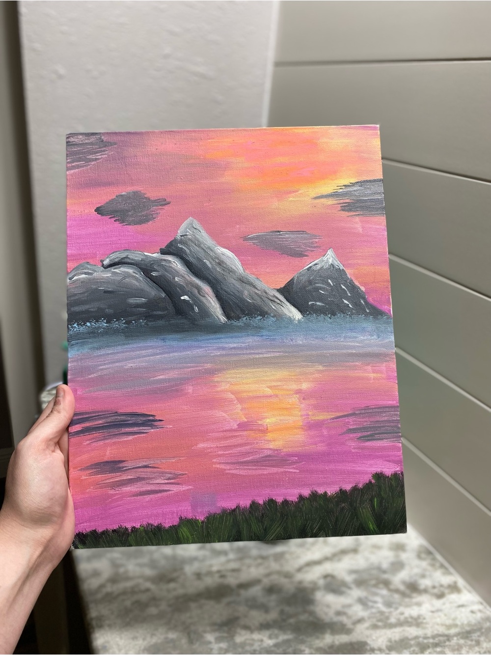 Sunset Mountain Canvas Board Art - Picture 5 of 5